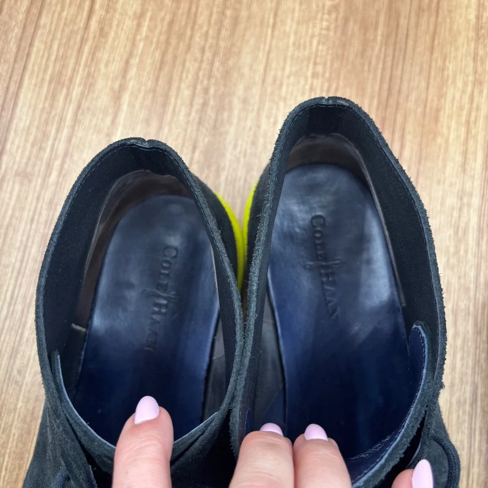 Cole Haan Lunargrand Chukka Black Mens Size 13‎ Suede Neon Yellow C11185
